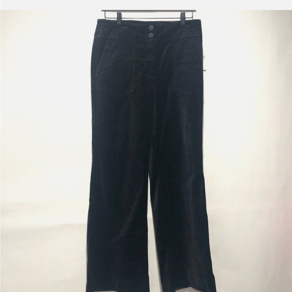 Anthropologie Maeve velvet Black Pants size 8 NWT wide leg